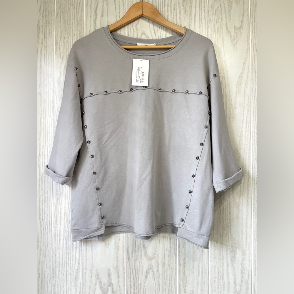 Ellison Gray Studded Sweatshirt Size Small NWT